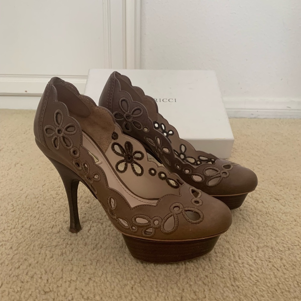 Nina Ricci Floral Platform Heels